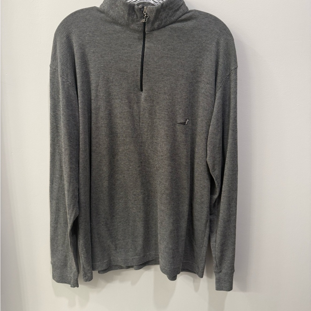 Alpaca Wool & Pima Cotton Gray Half-Zip Sweater Men’s Large Alpatec